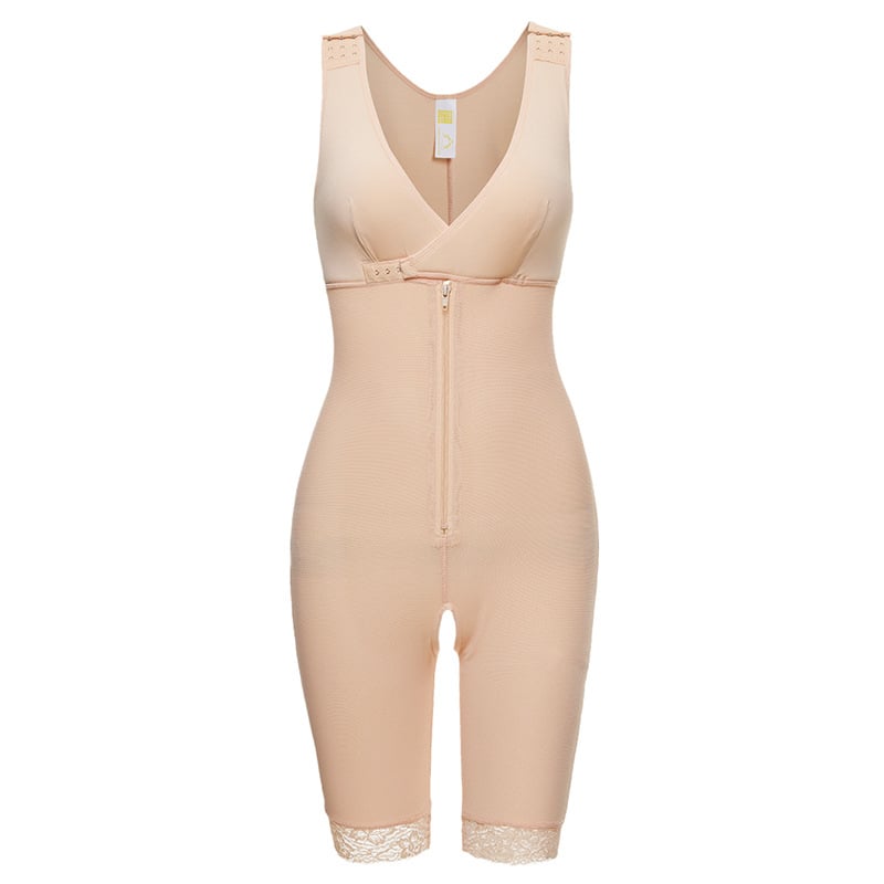 Plus Size Body Shaper with Zipper and Skip Bra